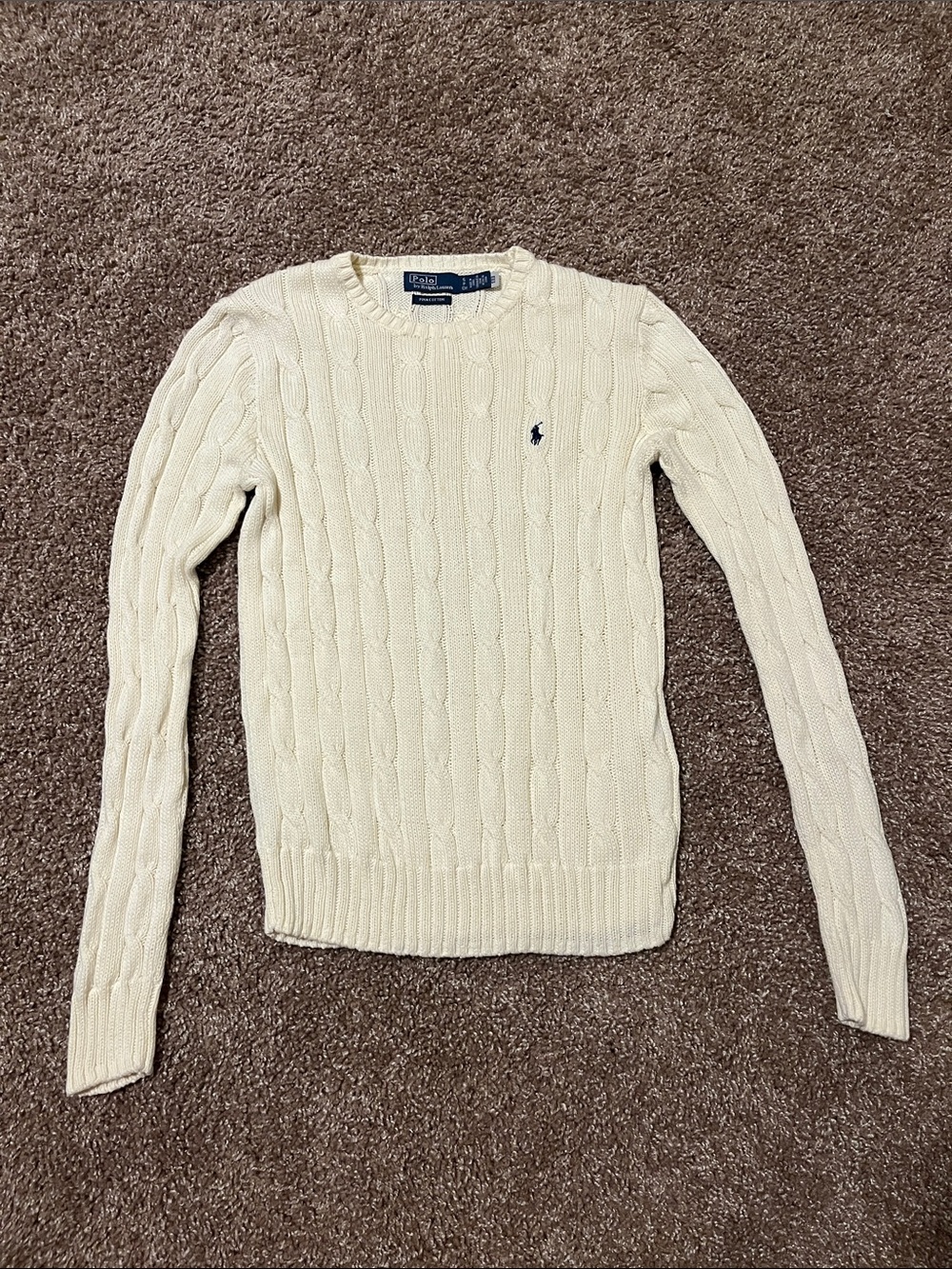Polo by Ralph Lauren Ivory Cable-Knit Crewneck Sweater